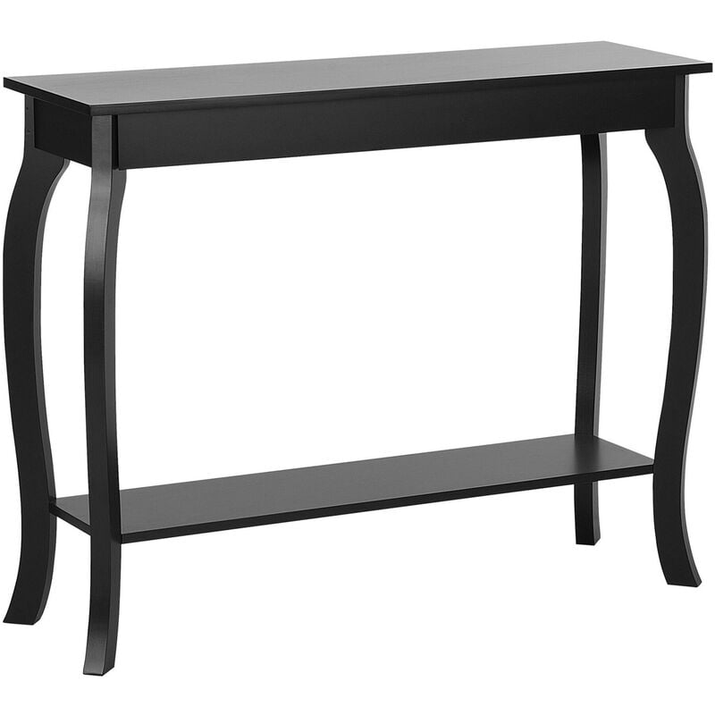 Modern Console Table French Style Legs Storage Display Shelf Black Hartford - Black
