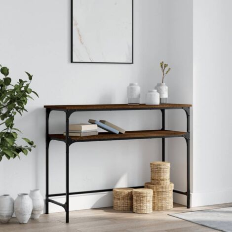 Console Table Brown Oak 100x35.5x75 cm Engineered Wood vidaXL