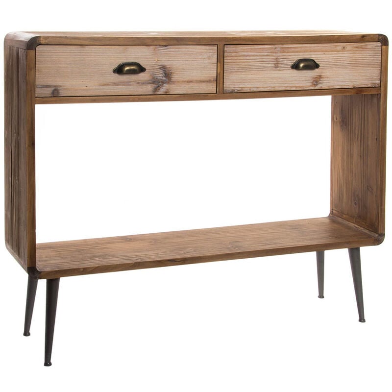 Pegane - Console / Table console en bois coloris naturel - Longueur 115 x Profondeur 30 x Hauteur 96 cm