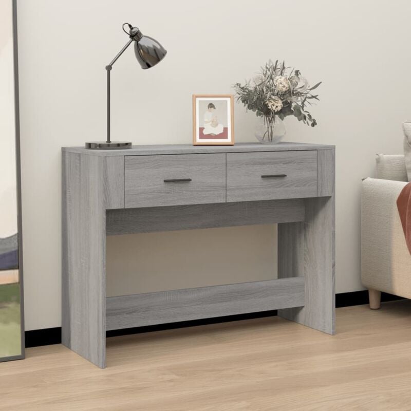 Bonnevie - Console Table d'appoint - Meuble d'entrée Sonoma gris 100x39x75 cm Bois d'ingénierie BV524865 - Gris