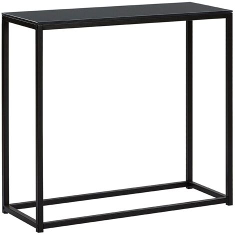 Console Table DELANO Tempered Glass Black