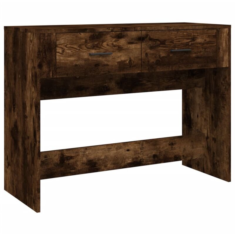Console Table Smoked Oak 100x39x75 Cm Engineered Wood Vidaxl