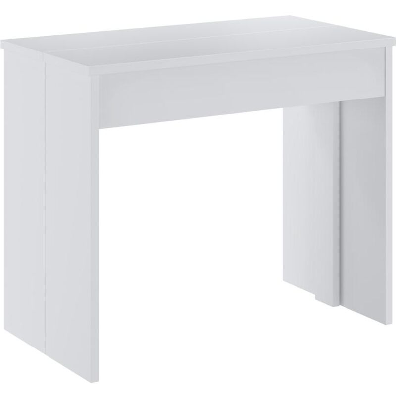 Vente-unique - Console table extensible 12 couverts - 6 rallonges - Blanc - onega