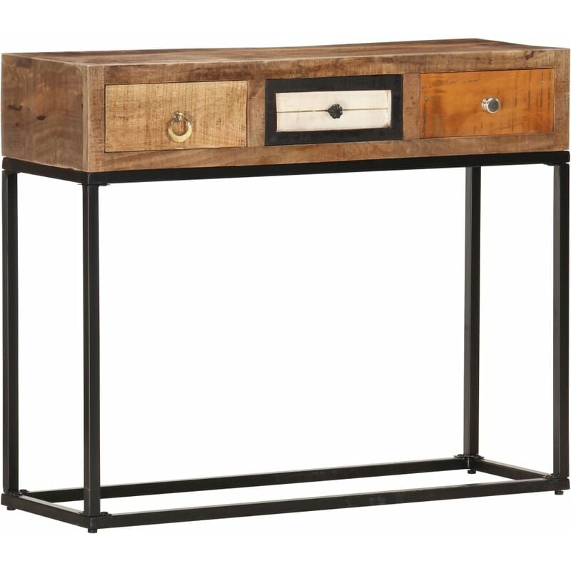 Console Table Gold 90x30x75 cm Solid Reclaimed Wood Vidaxl