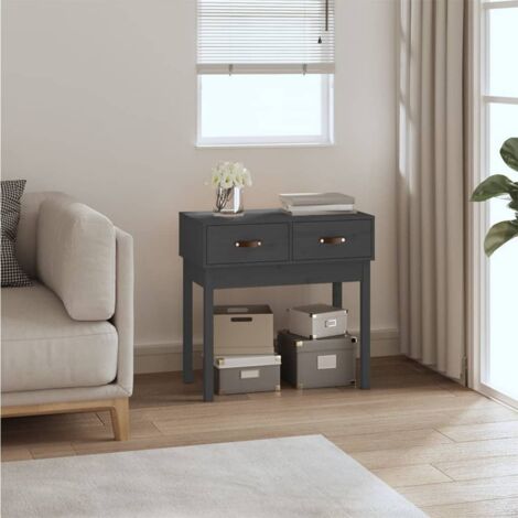 Console Table Grey 76.5x40x75 cm Solid Wood Pine vidaXL