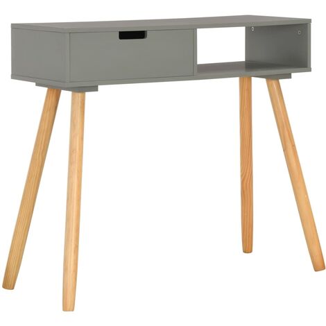 Console Table Grey 80x30x72 cm Solid Pinewood - Grey