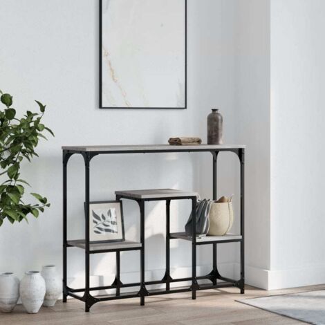Console Table Grey Sonoma 89.5x28x76 cm Engineered Wood vidaXL