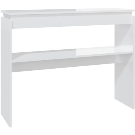 Console Table High Gloss White 102x30x80 cm Engineered Wood vidaXL