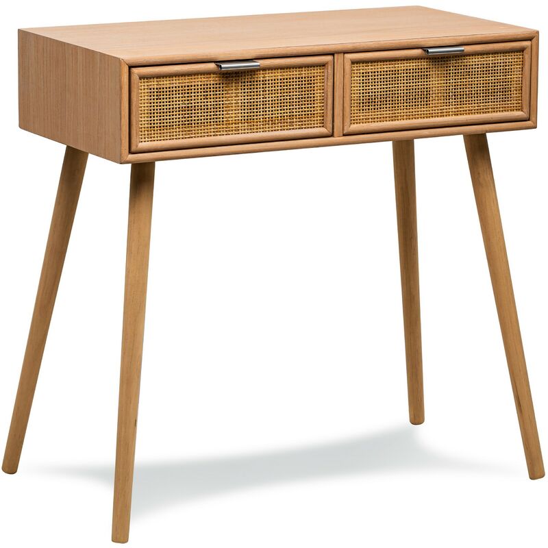 Nordlys - Console Table Scandinave en Bois avec 2 Tiroirs