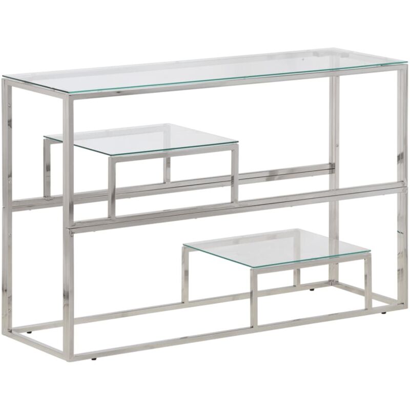 Vidaxl - Console Table Silver Stainless Steel And Tempered Glass