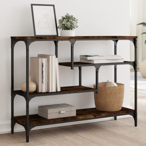 Console Table Smoked Oak 100x30x75 cm Engineered Wood vidaXL