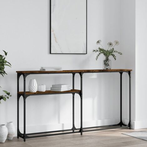 Console Table Smoked Oak 145x22.5x75 cm Engineered Wood vidaXL