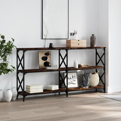 Console Table Smoked Oak 156x28x80.5 cm Engineered Wood vidaXL