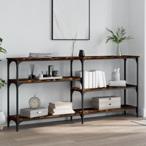 Console Table Smoked Oak 160x29x75 cm Engineered Wood vidaXL
