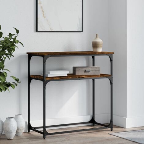 Console Table Smoked Oak 75x35.5x75 cm Engineered Wood vidaXL