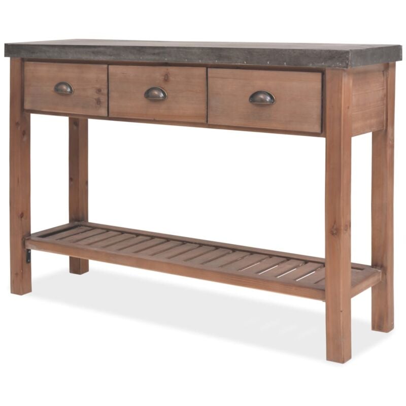 Console Table Solid Fir Wood 122x35x80 cm Vidaxl