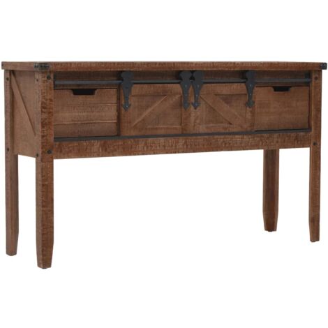 Console Table Solid Fir Wood 131x35.5x75 cm Brown vidaXL