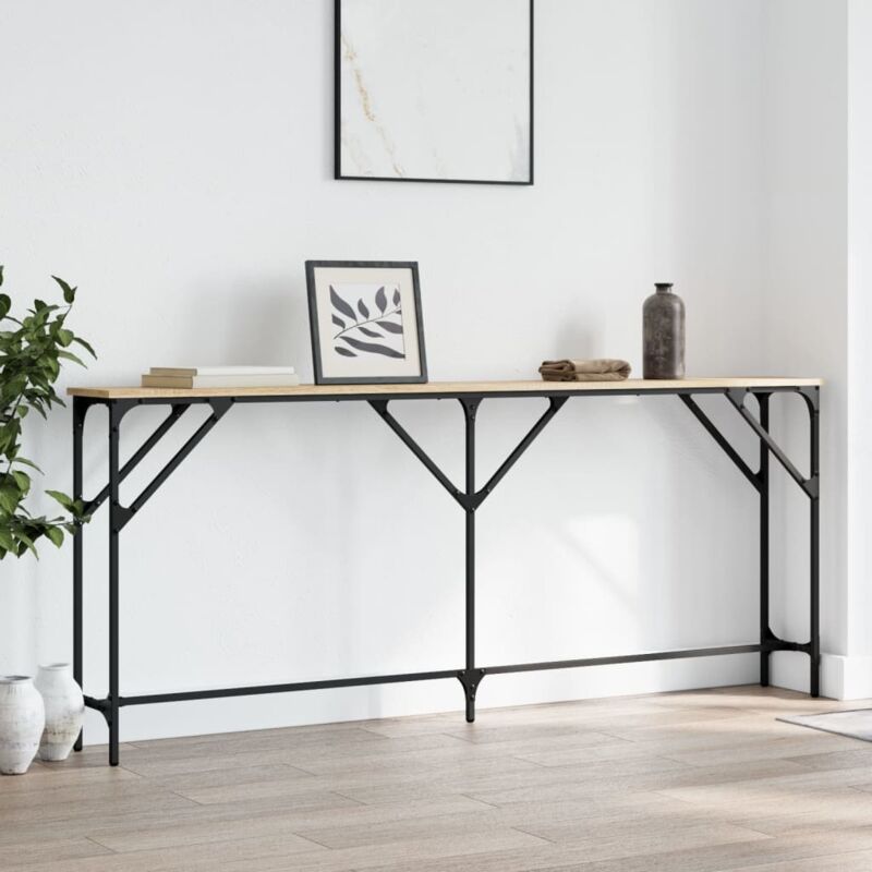 Console Table Sonoma Oak 180x23x75 Cm Engineered Wood Vidaxl