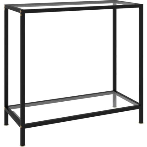 Console Table Transparent 80x35x75 cm Tempered Glass vidaXL