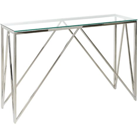 Console Table WESO Tempered Glass Silver