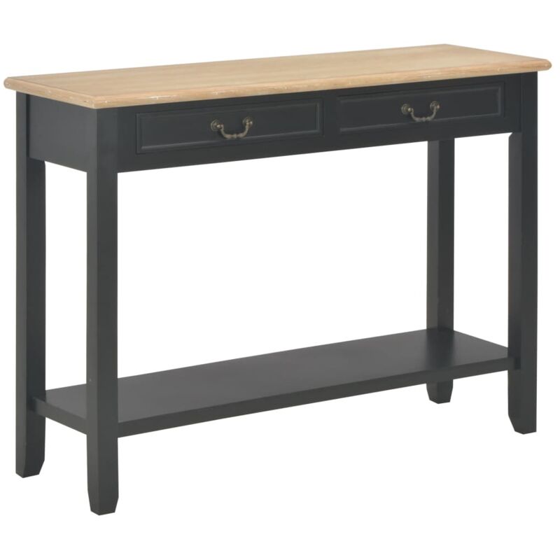 Console Table Black 110x35x80 Cm Wood Vidaxl
