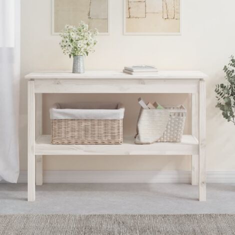 Console Table White 110x40x75 cm Solid Wood Pine vidaXL