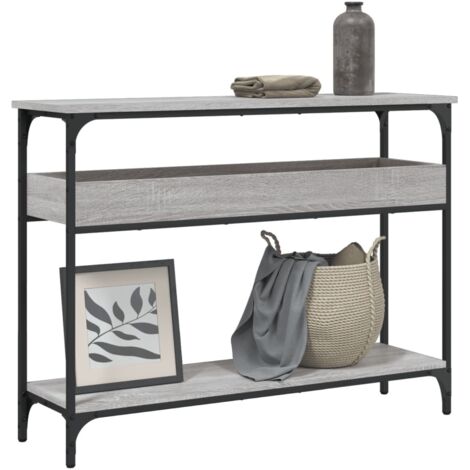 Console Table with Shelf Grey Sonoma 100x29x75cm Engineered Wood vidaXL