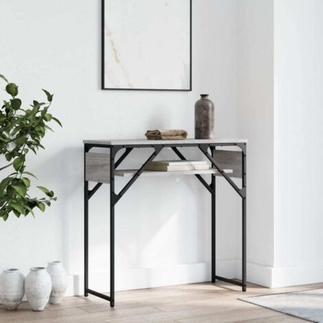 Console Table with Shelf Grey Sonoma 75x30x75cm Engineered Wood vidaXL