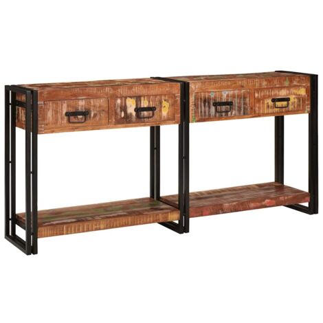 Console Tables Set with Drawer with Shelf 2 pcs Multicolour vidaXL