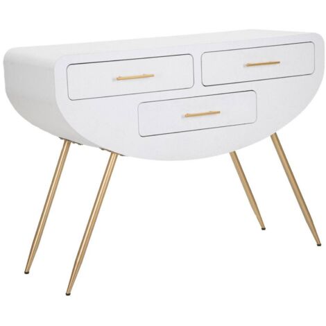 Console Tomato, Étagères, Compartiments, 40x110x80h cm Blanc