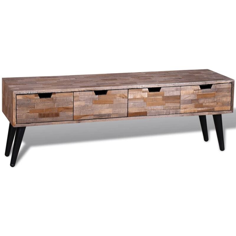 Console TV Cabinet with 4 Drawers Reclaimed Teak vidaXL