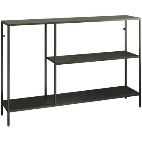 Console Vaprio, 2 étagères, 3 compartiments, 30x120x80h cm Gris Ardoise