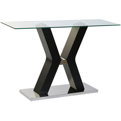 Console Verre Trempé Mdf 120X40X76 Noir
