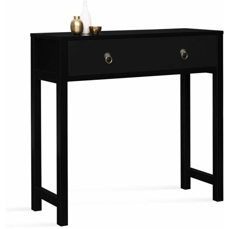 Console asiatique 1 tiroir yang bois noir