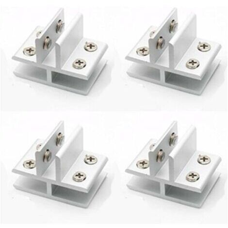 Consoles et taquets pour étagères Lot de 4 pinces en forme de T pour verre sur 3 panneaux latéraux, douches, tables, panneaux de serrage 10-12 mm