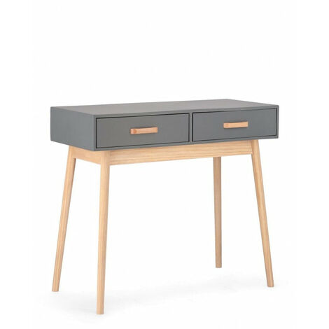 Consolle 2 Cassetti 90x40x79 cm Ordinary in Legno Grigio