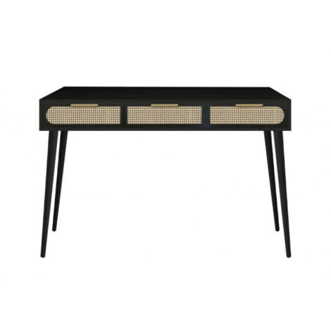 Consolle 3 Cassetti 110x40x78 cm Josine in Legno Nero