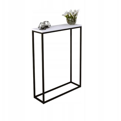 Consolle 60x20 da ingresso realizzata con profili 15x15 Nero Bianco Opaco
