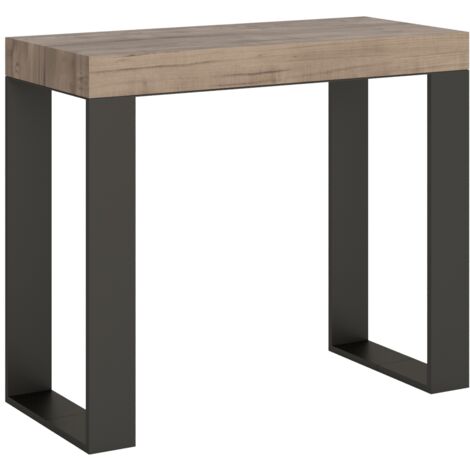 Consolle 90x40 cm allungabile a 300cm TECNO Quercia telaio Antracite