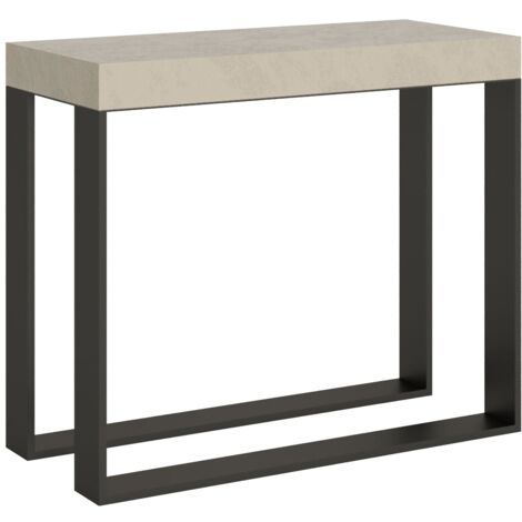 Consolle Allungabile 90-196x40x77 cm Elettra Small Premium Cashmere Telaio Antracite