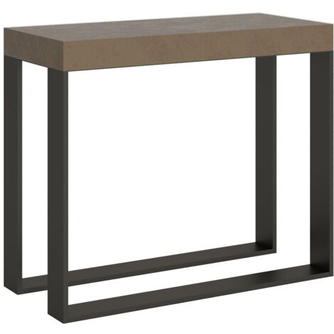 Consolle Allungabile 90-196x40x77 cm Elettra Small Tortora Telaio Antracite