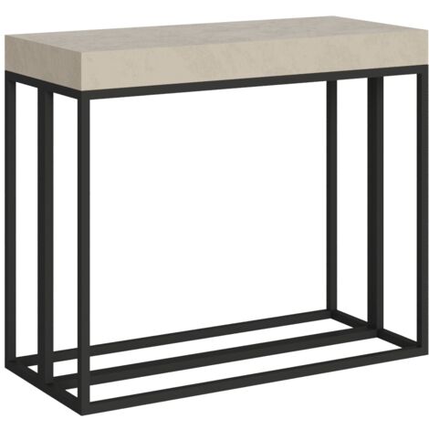Consolle Allungabile 90-196x40x77 cm Epoca Small Premium Cashmere Telaio Antracite
