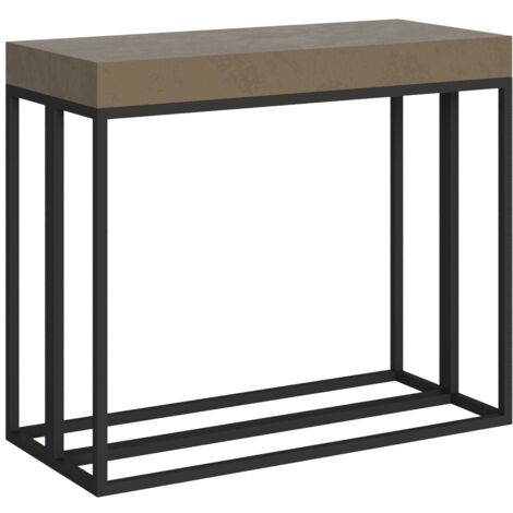 Consolle Allungabile 90-196x40x77 cm Epoca Small Tortora Telaio Antracite
