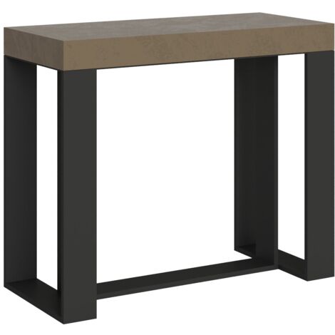 Consolle Allungabile 90-196x40x77 cm Futura Small Tortora Telaio Antracite