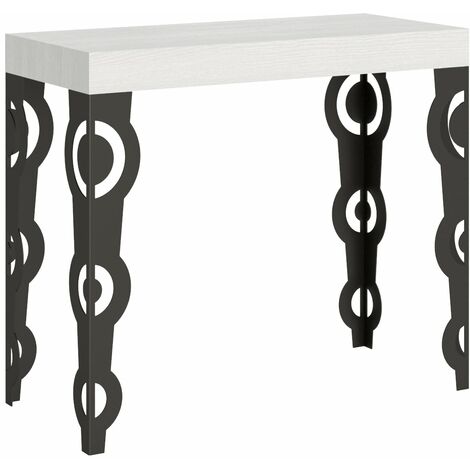Consolle Allungabile 90-196x40x77 cm in Nobilitato Bianco