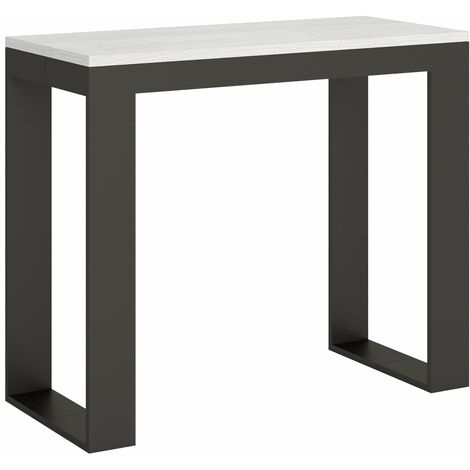 Consolle Allungabile 90-196x40x77 cm in Nobilitato Bianco