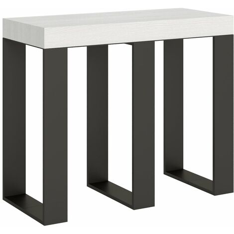 Consolle Allungabile 90-196x40x77 cm in Nobilitato Bianco