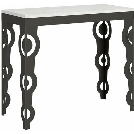 Consolle Allungabile 90-196x40x77 cm in Nobilitato Bianco