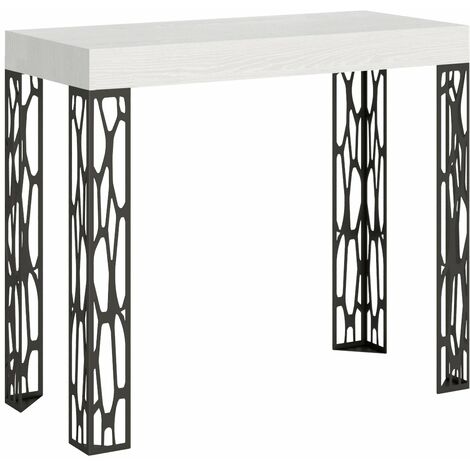 Consolle Allungabile 90-196x40x77 cm in Nobilitato Bianco