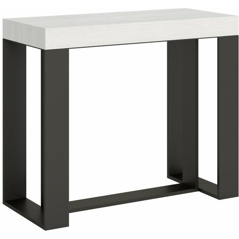 Consolle Allungabile 90-196x40x77 cm in Nobilitato Bianco